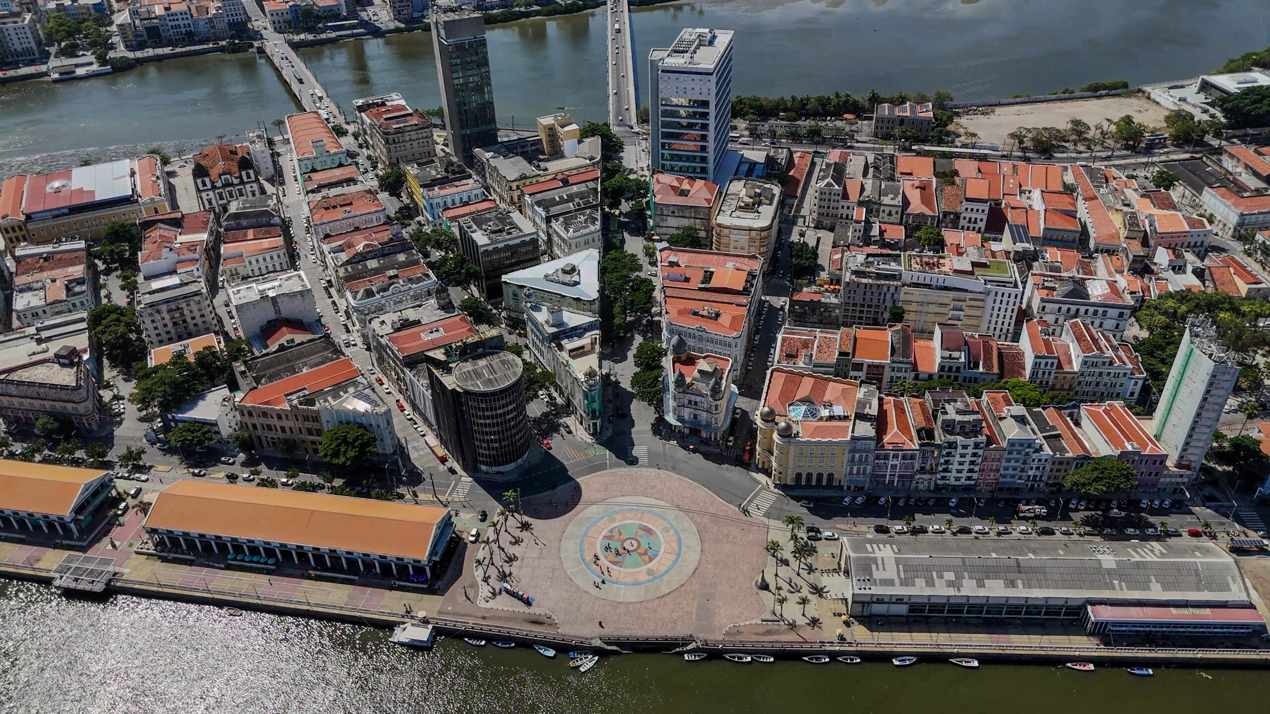 Vista aérea do distrito de inovação do Porto Digital